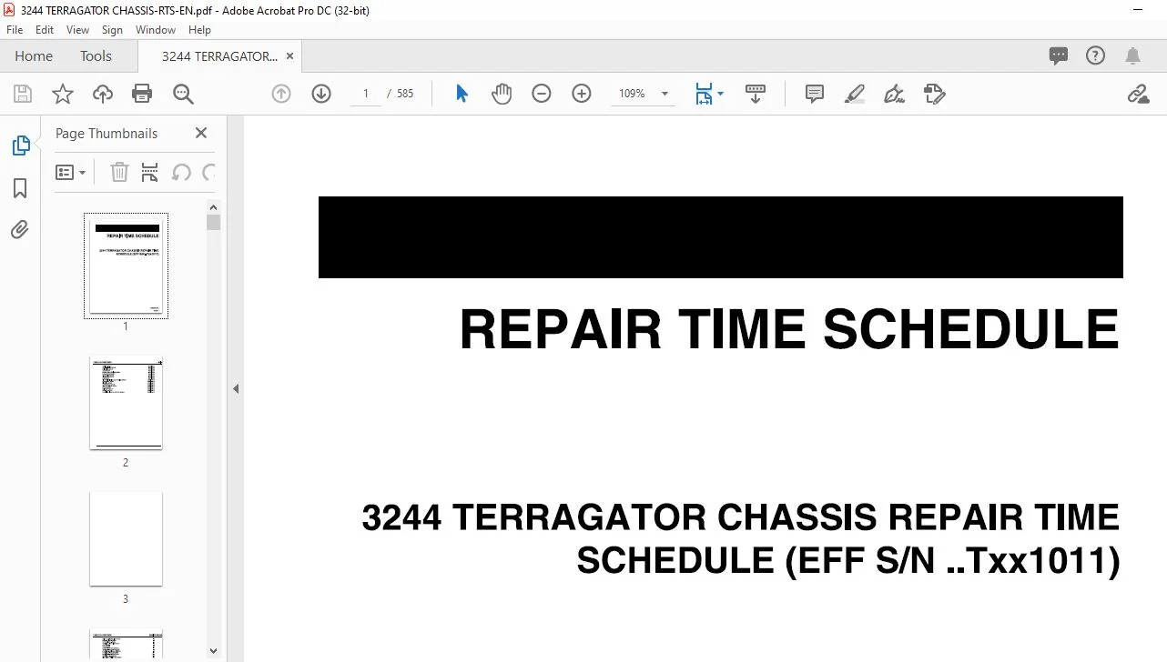Challenger EU Applicators 3244 TerraGator Chassis Repair Time Schedule Manual AG625810A - Image 2