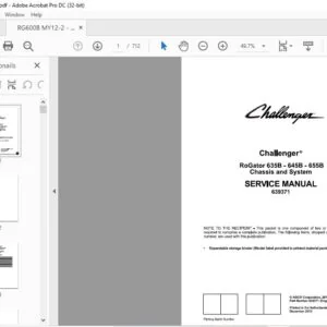 Challenger EU Applicators 635B 645B 655B RoGator Chassis & System Service Manual 639371