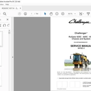 Challenger EU Applicators 635C 645C 655C RoGator Chassis & System Service Manual - PDF DOWNLOAD