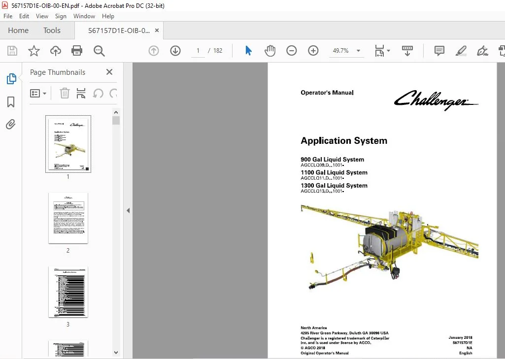 Challenger EU Applicators 900 1100 1300 Gallons Liquid System Operator’s Manual - PDF DOWNLOAD - Image 2