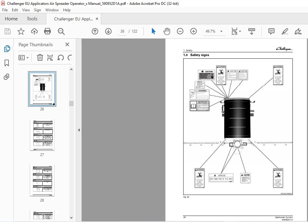 Challenger Air Spreader Operator Manual 590952D1A PDF Download - Image 3
