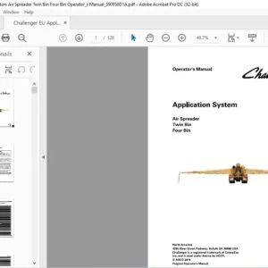 Challenger EU Applicators Air Spreader Twin Bin Four Bin Operator’s Manual 590958D1A