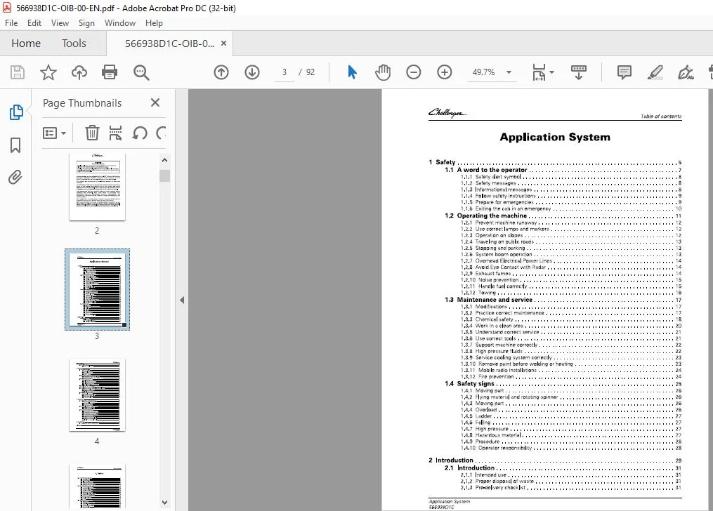 Challenger EU Applicators L4258G4 New Leader Application System Operatorโs Manual 566938D1C - Image 3
