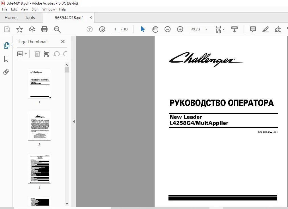 Challenger EU Applicators L4258G4 New Leader MultApplier Row Crop System Operator’s Manual_566944D1B - Image 2