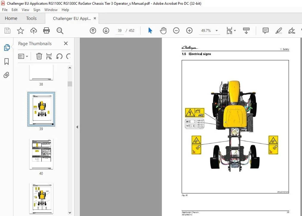 Challenger EU Applicators RG1100C RG1300C RoGator Chassis Tier 3 Operator's Manual - Image 3