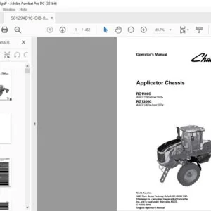 Challenger EU Applicators RG1100C RG1300C RoGator Chassis Tier 3 Operator’s Manual