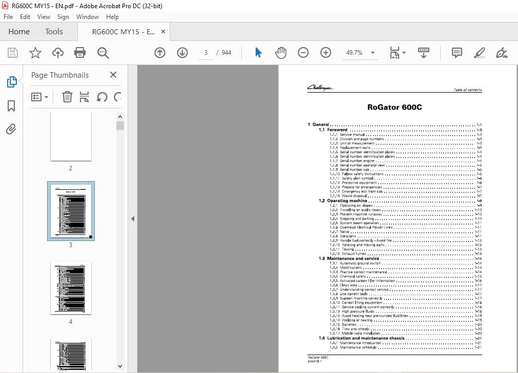 Challenger EU Applicators RG635C RG645C RG655C RoGator Workshop Service Manual - Image 3