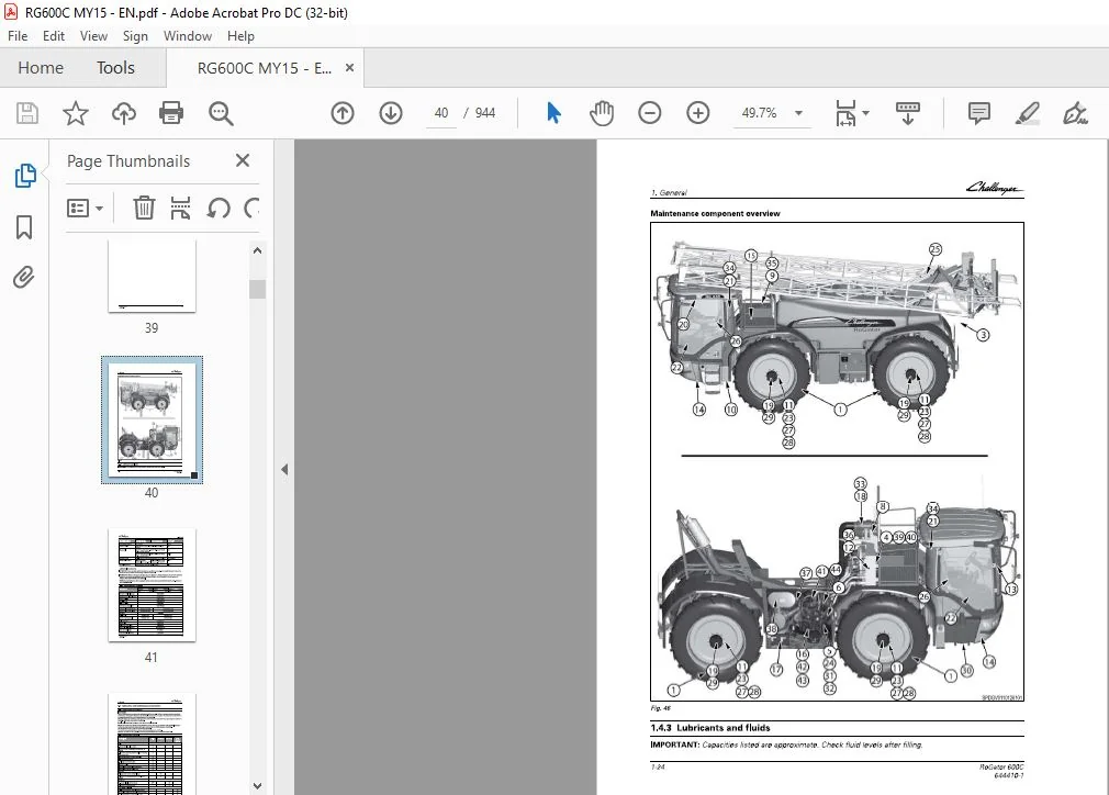 Challenger EU Applicators RG635C RG645C RG655C RoGator Workshop Service Manual - Image 2