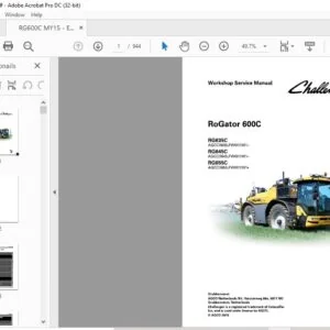 Challenger EU Applicators RG635C RG645C RG655C RoGator Workshop Service Manual