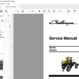 Challenger EU Applicators RG700 RoGator Chassis Service Manual 79035737A - PDF DOWNLOAD