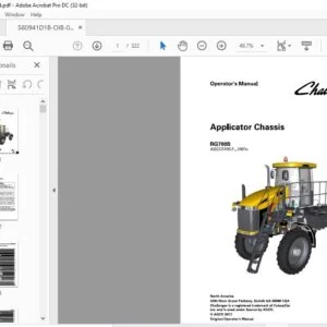 Challenger EU Applicators RG700B RoGator Chassis Operator’s Manual 580941D1B - PDF DOWNLOAD
