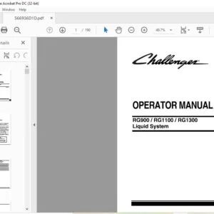 Challenger EU Applicators RG900 RG1100 RG1300 Liquid System Operator Manual