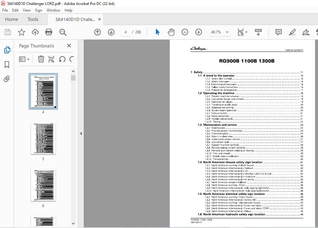 Challenger EU Applicators RG900B RG1100B RG1300B RoGator AP74 AP78 Chassis Operator’s Manual - PDF DOWNLOAD - Image 2