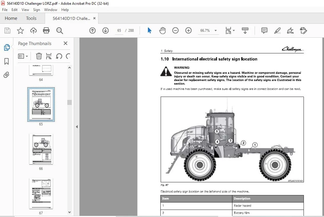 Challenger EU Applicators RG900B RG1100B RG1300B RoGator AP74 AP78 Chassis Operator’s Manual - PDF DOWNLOAD - Image 4