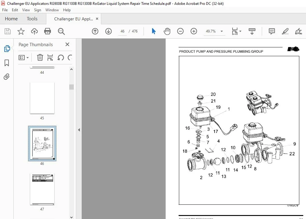 Challenger RoGator RG900B RG1100B RG1300B Repair Time Manual PDF - Image 3