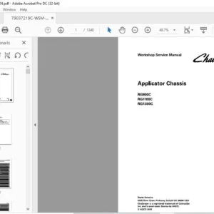 Challenger EU Applicators RG900C RG1100C RG1300C RoGator Chassis Workshop Service Manual