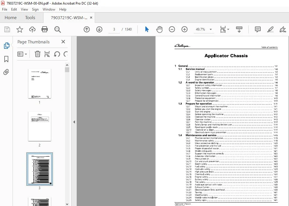 Challenger EU Applicators RG900C RG1100C RG1300C RoGator Chassis Workshop Service Manual - Image 3
