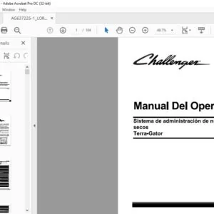 Challenger EU Applicators Sistema de administracion de nutrientes secos Terra-Gator Manual del Operador - (spanish)