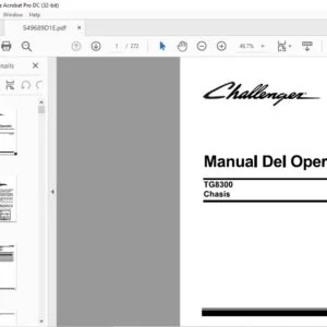 Challenger EU Applicators TG8300 Chasis Manual del Operador - PDF DOWNLOAD (SPANISH)