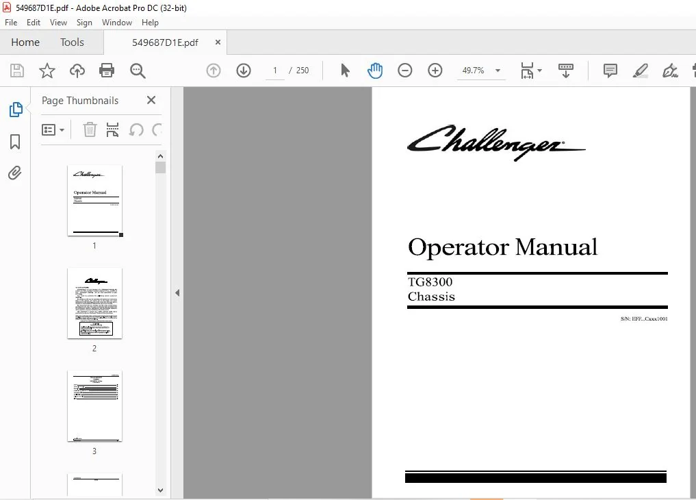 Challenger EU Applicators TG8300 Chassis Operator Manual - PDF DOWNLOAD - Image 2