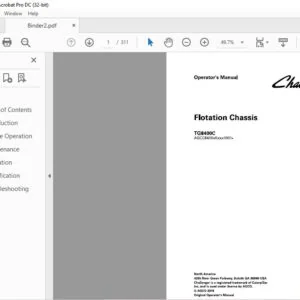Challenger EU Applicators TG8400C Flotation Chassis Operator's Manual