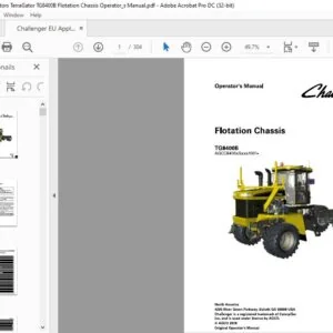 Challenger EU Applicators TerraGator TG8400B Flotation Chassis Operator’s Manual