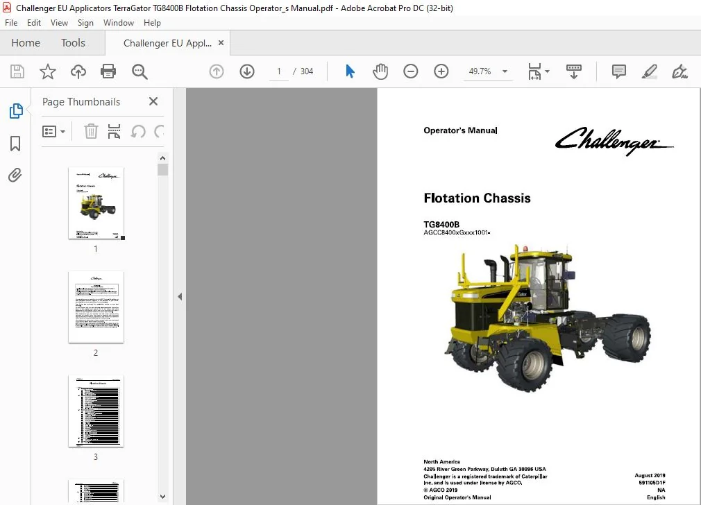 Challenger EU Applicators TerraGator TG8400B Flotation Chassis Operatorโs Manual - Image 3