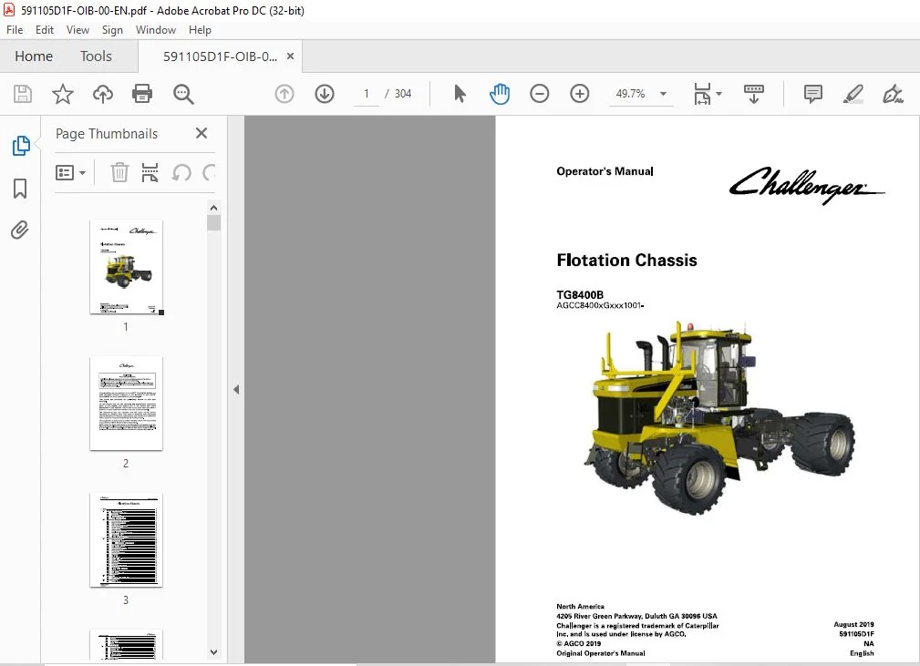 Challenger EU Applicators TerraGator TG8400B Flotation Chassis Operator’s Manual - PDF DOWNLOAD - Image 4