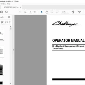 Challenger EU TerraGator Dry Nutrient Management System Operator's Manual