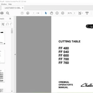 Challenger FF480 FF540 FF600 FF700 FF760 Cutting Table Operator's Manual