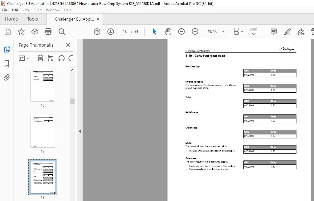 Challenger L4258G4 L4330G4 Application System Repair Time Schedule Manual - PDF DOWNLOAD - Image 4