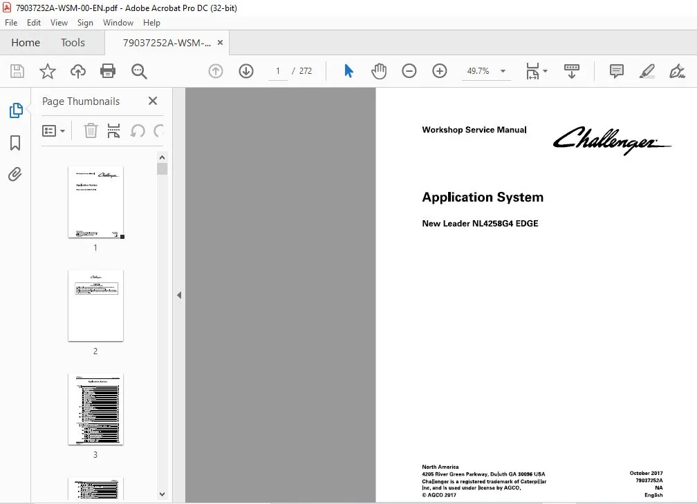 Challenger New Leader NL4258G4 EDGE Application System Workshop Service Manual - Image 2
