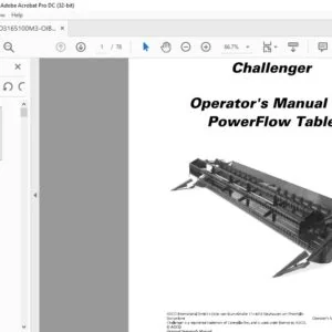 Challenger PowerFlow Table Operator's Manual D3165100M3 - PDF DOWNLOAD