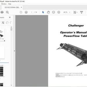 Challenger PowerFlow Table Operator's Manual D3165100M4 - PDF DOWNLOAD