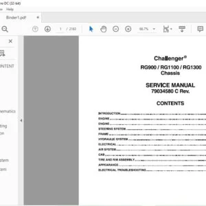 Challenger RG900 RG1100 RG1300 Chassis Service Manual 79034580 C - PDF DOWNLOAD