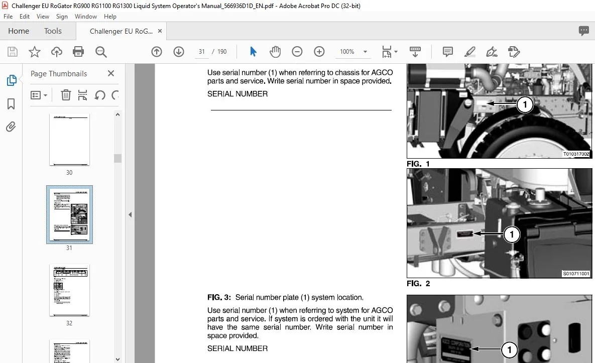 Challenger RG900 RG1100 RG1300 Liquid System Operator Manual - PDF DOWNLOAD - Image 4
