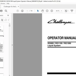 Challenger RG700B Applicator Chassis Workshop Service Manual - PDF DOWNLOAD