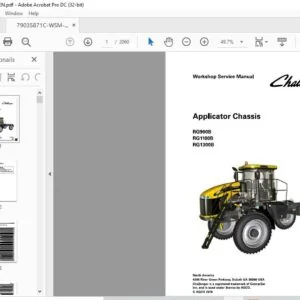 Challenger RG900B RG1100B RG1300B Applicator Chassis Workshop Service Manual