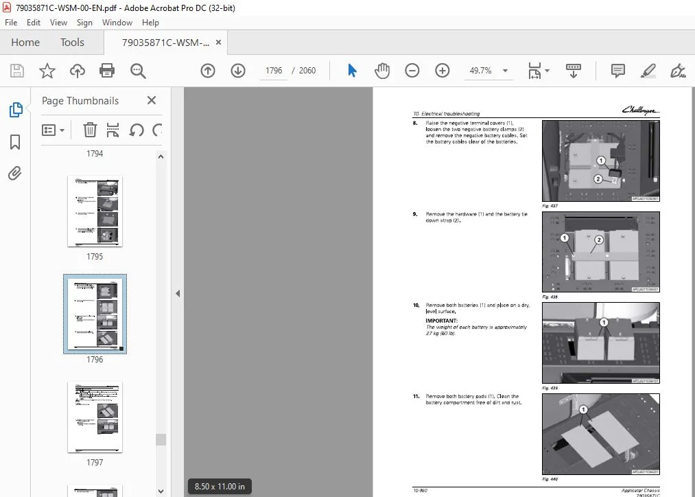 Challenger RG900B RG1100B RG1300B Applicator Chassis Workshop Service Manual - Image 4