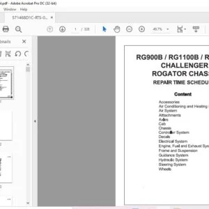 Challenger RG900B RG1100B RG1300B ROGATOR Chassis Repair Time Schedule Manual