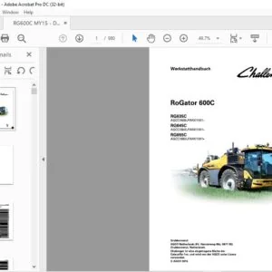 Challenger RoGator 600C RG635C RG645C RG655C Werkstatthandbuch (GERMAN)