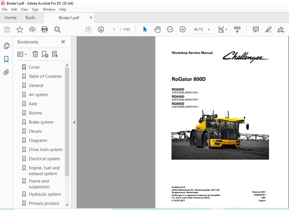 Challenger RoGator 600D RG635D RG645D RG655D Workshop Service Manual - Image 4