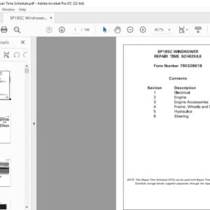 Challenger SP185C Windrower Repair Time Schedule Manual 79032861B - PDF DOWNLOAD
