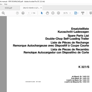 DEUTZ FAHR K 327S Spare Parts manual - PDF DOWNLOAD