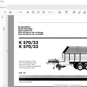 DEUTZ FAHR K 570/23K 570/33 Spare Parts manual - PDF DOWNLOAD