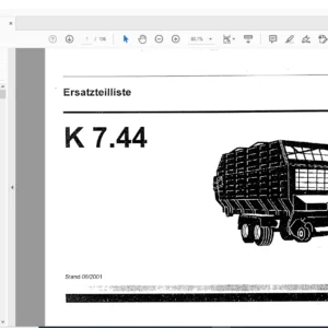 DEUTZ FAHR K 7.44 Spare Parts Manual - PDF DOWNLOAD