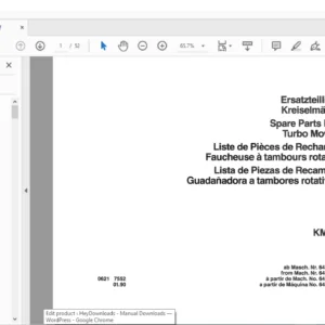 DEUTZ FAHR KM25 Spare Parts Manual - PDF DOWNLOAD