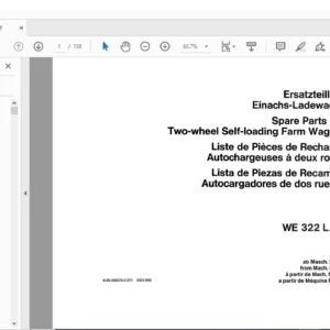 DEUTZ FAHR WE 322 L/LS  Spare Parts Manual - PDF DOWNLOAD