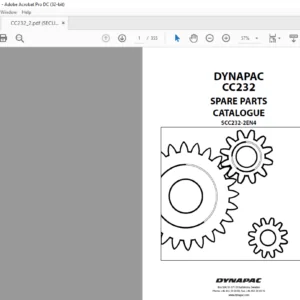DYNAPAC CC232 Spare Parts Catalogue SCC232-2EN4 - PDF DOWNLOAD