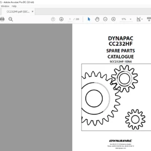 DYNAPAC CC232HF Spare Parts Catalogue SCC232HF-1EN4 - PDF DOWNLOAD